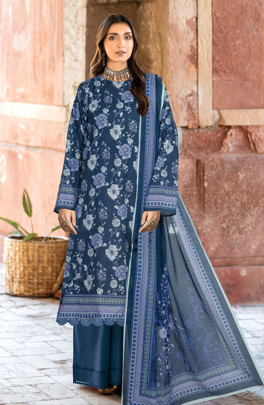 Rang Jaa by Johra Printed Lawn Unstitched 3 Piece Suit - JH-1055 - JH25RANG - Blue - Casual Collection