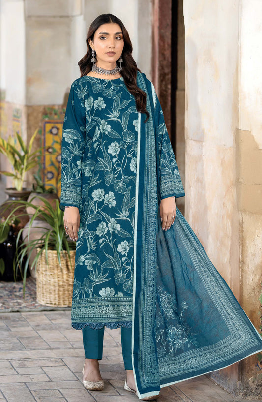 Rang Jaa by Johra Printed Lawn Unstitched 3 Piece Suit - JH-1052 - JH25RANG - Blue - Casual Collection