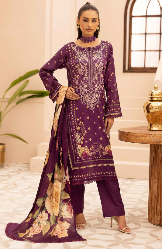 Rang Nagar by Al Karim Embroidered Lawn Unstitched 3 Piece Suit - RN-740 - AK26RNG - Purple - Summer Collection
