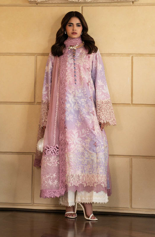 Rang Rasiya Carnation Embroidered Lawn Unstitched 3 Piece Suit - Lara - RR26CR - Pink - Festive Collection