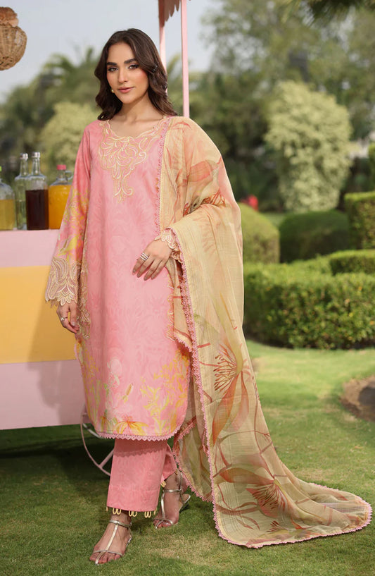Rang Rasiya Embroidered Lawn Unstitched 3 Piece Suit - VANEEZA - RR25LFS - Pink - Summer Collection