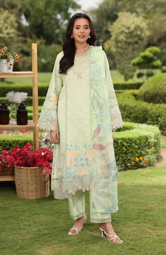 Rang Rasiya Embroidered Lawn Unstitched 3 Piece Suit - REEHA - RR25LFS - Green - Summer Collection