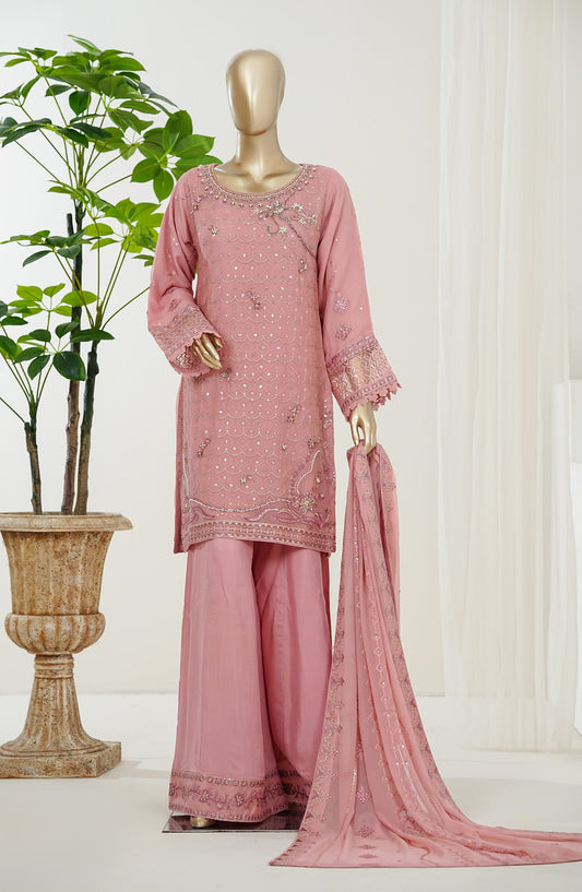 Reesha by Maria Fabrics Luxury Embroidered Chiffon Stitched 3 Piece Suit - Parishay - MRF26RES - Pink - Festive Collection