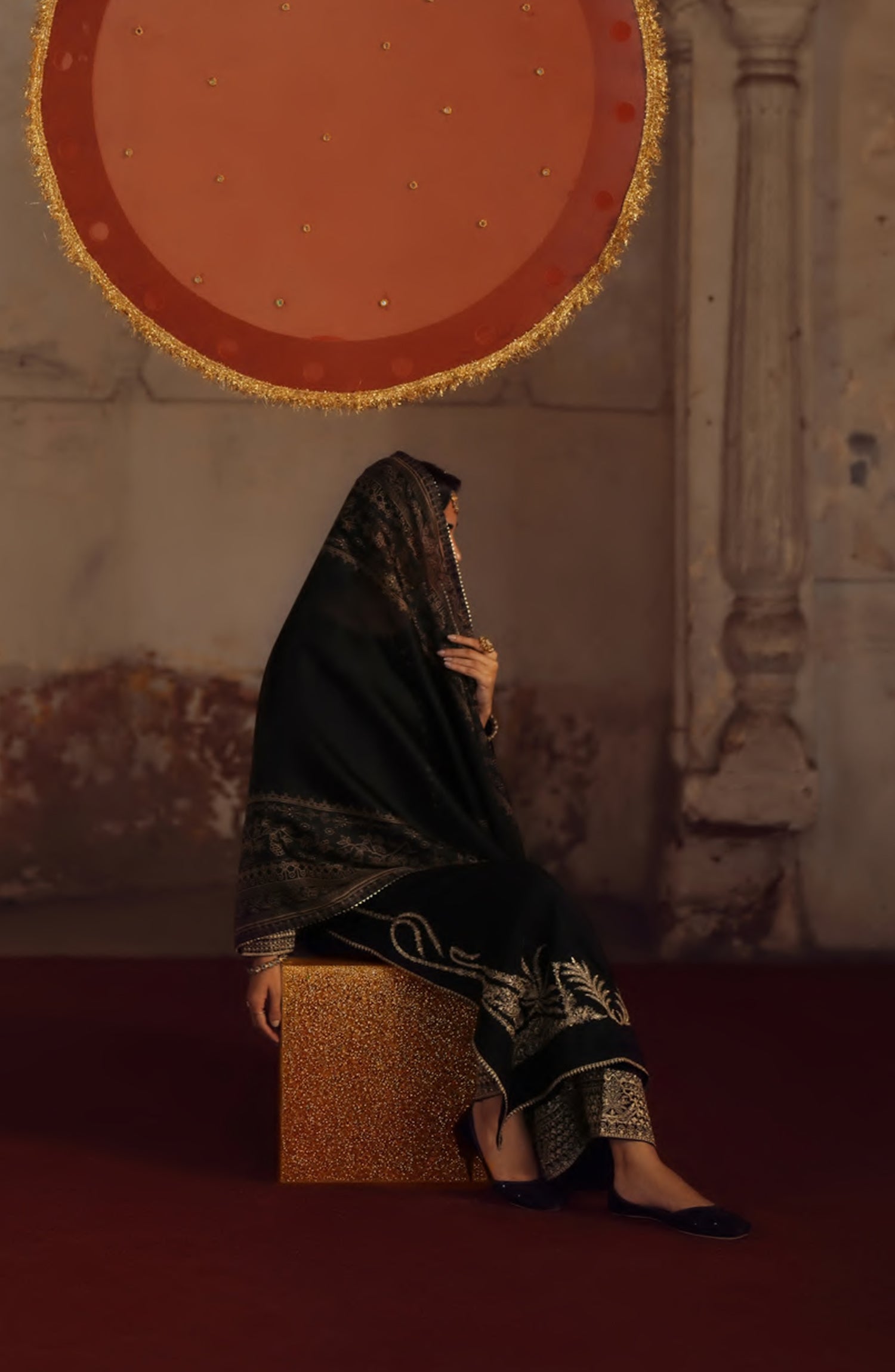 Rekha by Casual Lite Embroidered Silk Viscose Stitched 3 Piece Suit - 04 Bella - CL26RKH - Black - Festive Collection