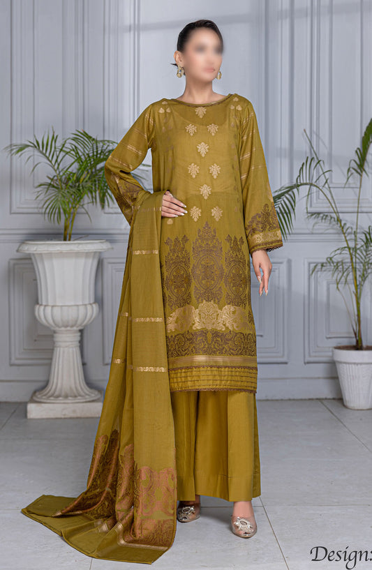 Rimjim Jacquard Brosha Lawn Unstitched 3 Piece Suit - Design-08 - AK25RMJ3 - Green - Summer Collection