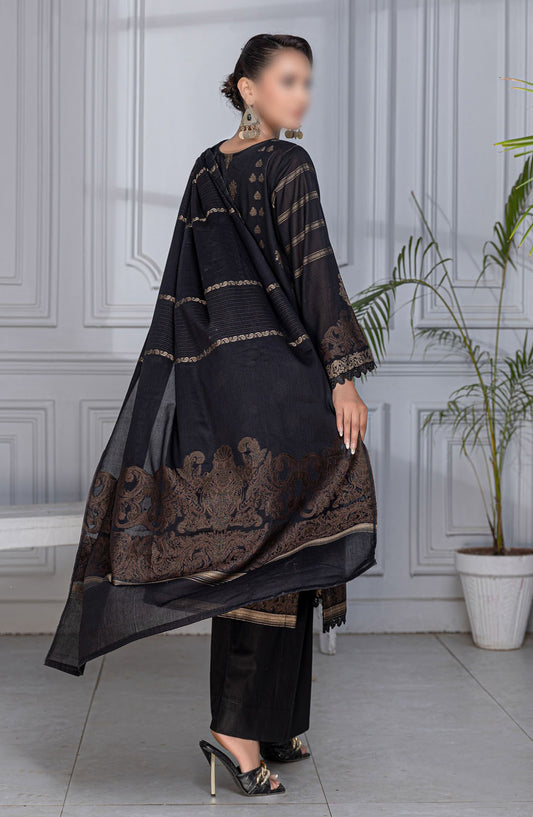 Rimjim Jacquard Brosha Lawn Unstitched 3 Piece Suit - Design-03 - AK25RMJ3 - Black - Summer Collection