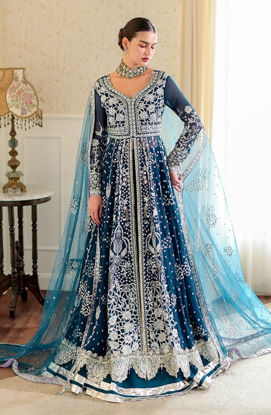 Roheenaz Luxury Embroidered Chiffon Unstitched 3 Piece Suit - 07 Marcella - RH26WR - Zinc - Festive Collection