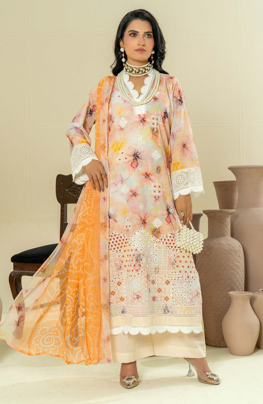 Roop Rangoli by Aalaya Embroidered Lawn Unstitched 3 Piece Suit - D-09 - ALY26RPR - Orange - Summer Collection