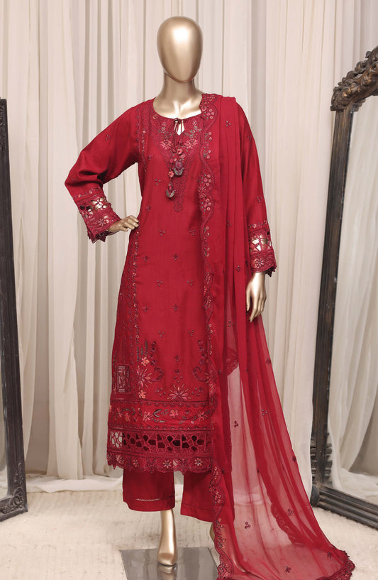 Sadabahar Luxury Embroidered Viscose Stitched 3 Piece Suit - D-05 - SBD26VC - Red - Festive Collection