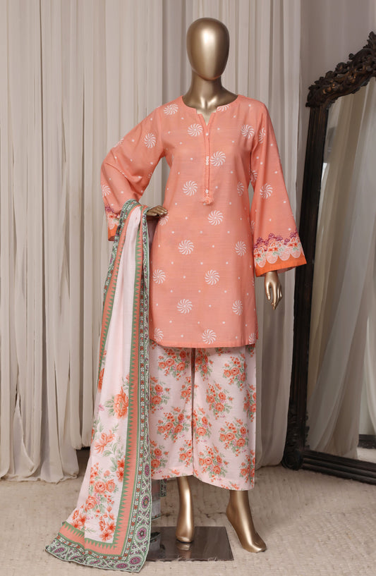 Sadabahar Printed Khaddar Stitched 3 Piece Suit - D-10 - SBD26RPN - Pink - Winter Collection