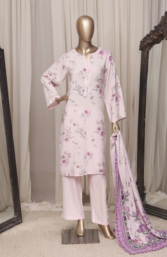 Sadabahar Printed Linen Stitched 3 Piece Suit - D-01 - SBD26NEN - Pink - Winter Collection