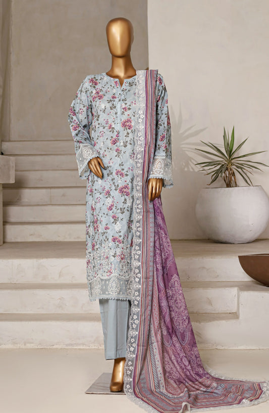 Amyrah by Sadabahar Chikankari Lawn Stitched 3 Piece Suit - D-07 - SBD25AYCL - Blue - Summer Collection