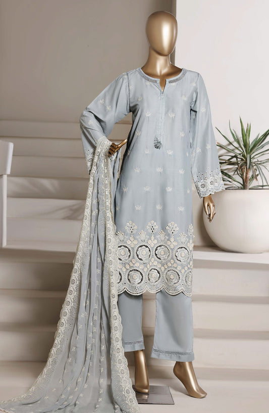 Sadabahar Embroidered Chikankari Stitched 3 Piece Suit - D-01 - SBD26KNR - Blue - Festive Collection