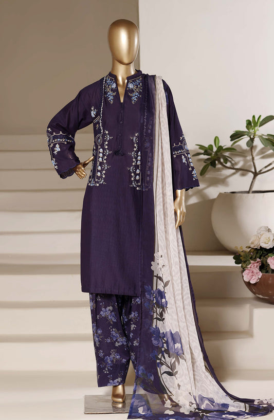 Sadabahar Eclair Embroidered Lawn Stitched 3 Piece Suit - TWD-05 - SBD26TWC - Blue - Summer Collection