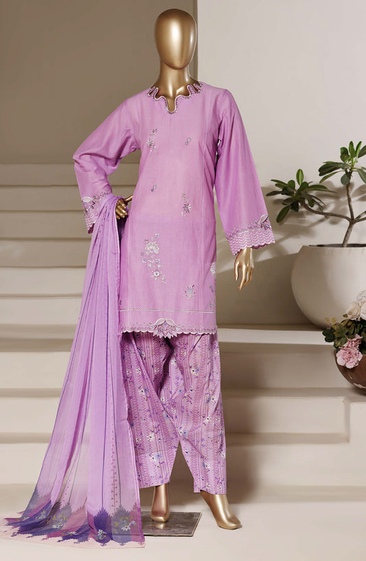 Sadabahar Eclair Embroidered Lawn Stitched 3 Piece Suit - TWD-04 - SBD26TWC - Purple - Summer Collection