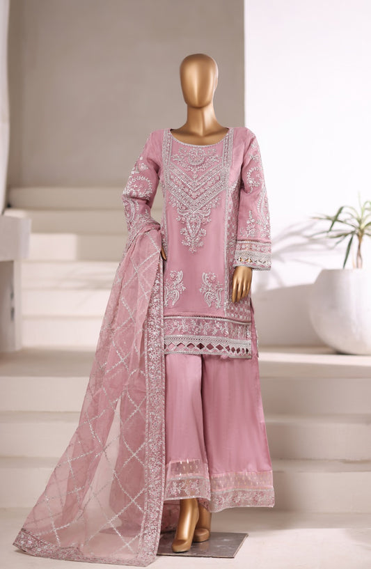 Sadabahar Exclusive Embroidered Organza Stitched 3 Piece Suit - DFE-05 B30 - SBD26DFE - Pink - Luxury Collection