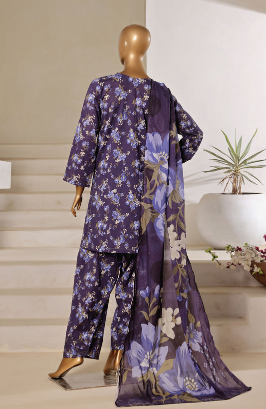 Sadabahar Printed Lawn Stitched 3 Piece Suit - Design-06 - SBD25FSH - Blue - Summer Collection