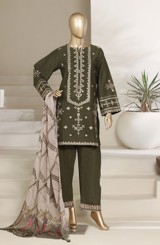 Sadabahar Embroidered Cotton Stitched 3 Piece Suit - D-05 - SBD26COD - Green - Festive Collection