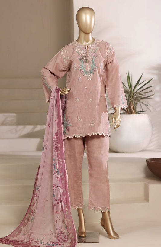 Sadabahar Embroidered Cotton Stitched 3 Piece Suit - D-02 - SBD26COD - Pink - Festive Collection