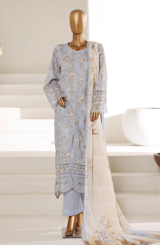 Sadabahar Embroidered Lawn Stitched 3 Piece Suit - D-01 - SBD26FNC - Blue - Festive Collection