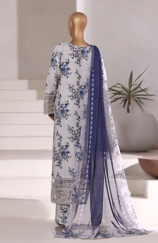 Sadabahar Festive Embroidered Viscose Stitched 3 Piece Suit - Design-03 - SBD25VSC - Ice Blue - Winter Collection