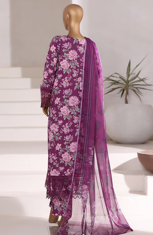 Sadabahar Festive Embroidered Viscose Stitched 3 Piece Suit - Design-02 - SBD25VSC - Purple - Winter Collection
