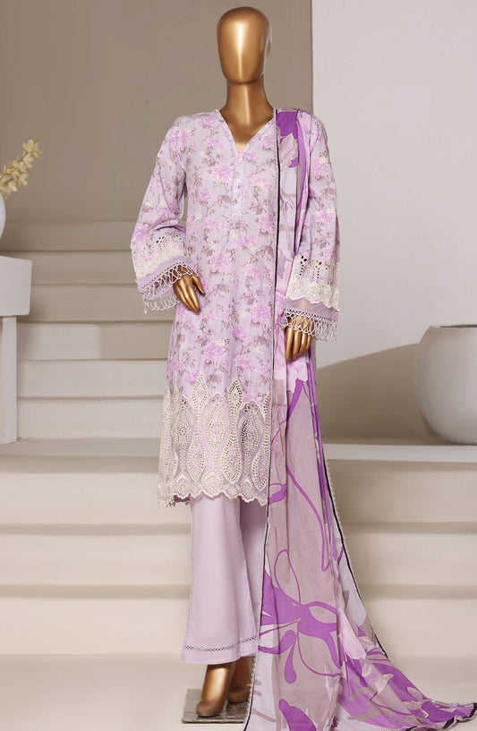 Sadabahar Fusion Embroidered Chikankari Stitched 3 Piece Suit - Design-06 - SBD26FUS - Purple - Festive Collection