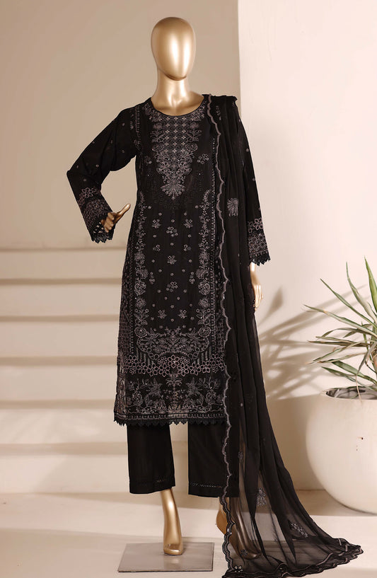 Sadabahar Embroidered Lawn Stitched 3 Piece Suit - D-02 - SBD26ARY4 - Black - Festive Collection