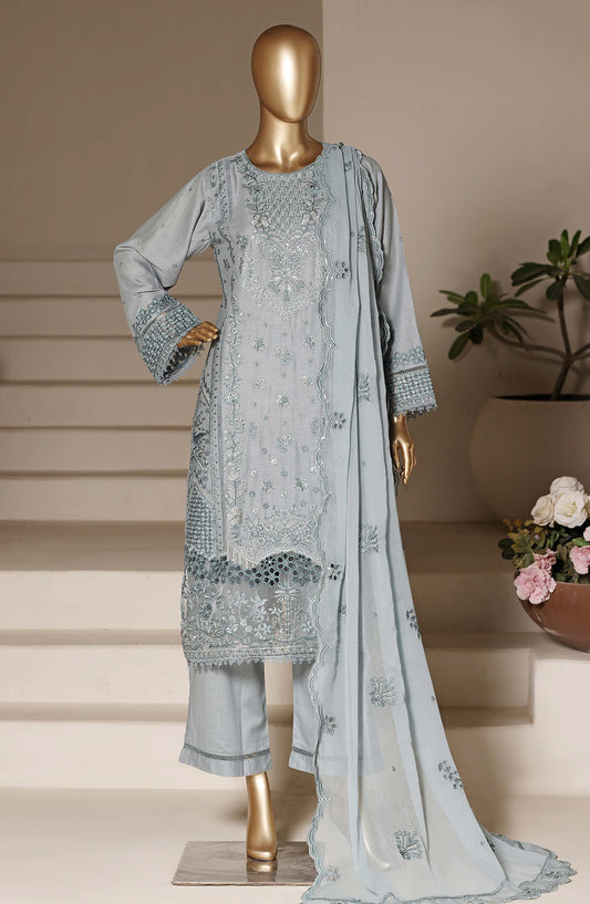 Sadabahar Luxury Embroidered Stitched 3 Piece Suit - LFD-01 - SBD26SXV - Blue - Festive Collection