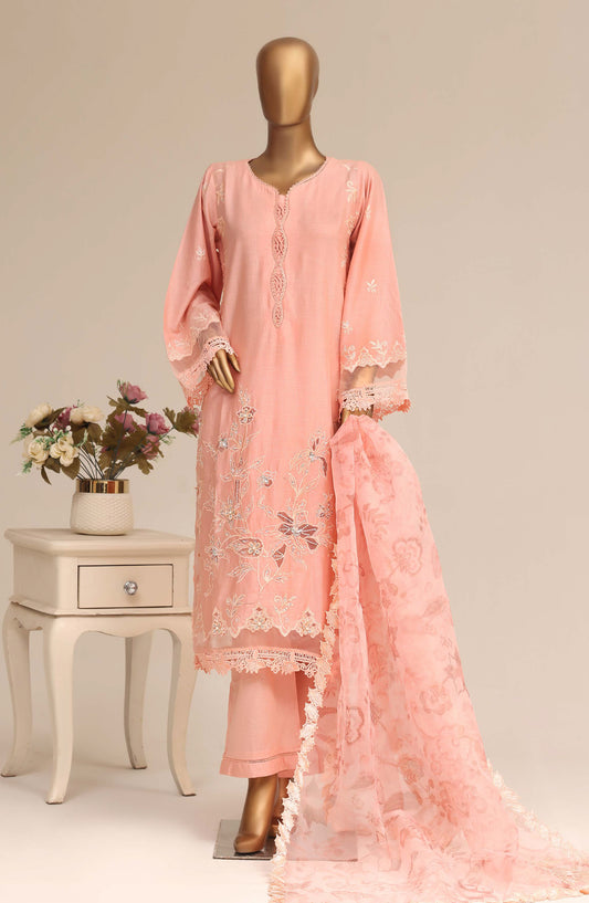 Sadabahar Luxury Embroidered Cotton Stitched 3 Piece Suit - D-05 - SBD26LSVN - Pink - Festive Collection