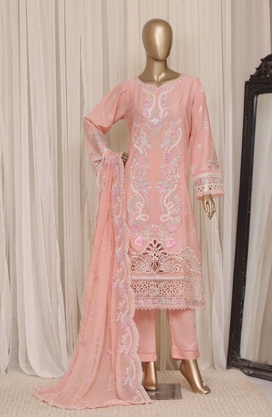 Sadabahar Luxury Embroidered Cotton Stitched 3 Piece Suit - D-10 - SBD26EGT - Pink - Festive Collection