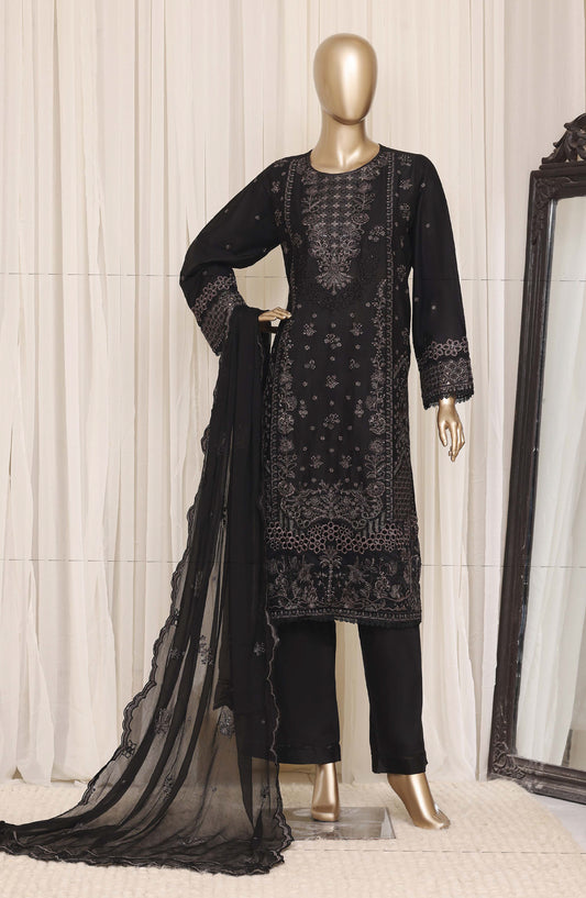 Sadabahar Luxury Embroidered Cotton Stitched 3 Piece Suit - D-07 - SBD26EGT - Black - Festive Collection