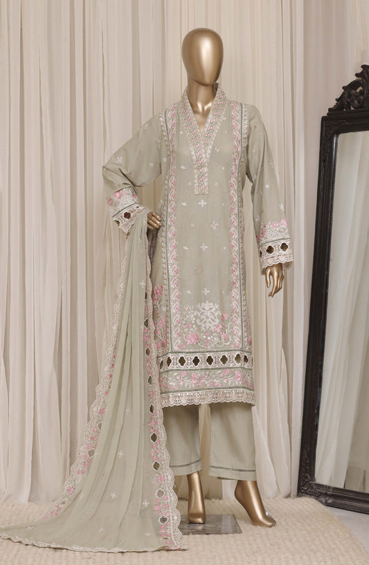 Sadabahar Luxury Embroidered Cotton Stitched 3 Piece Suit - D-04 - SBD26EGT - Grey - Festive Collection