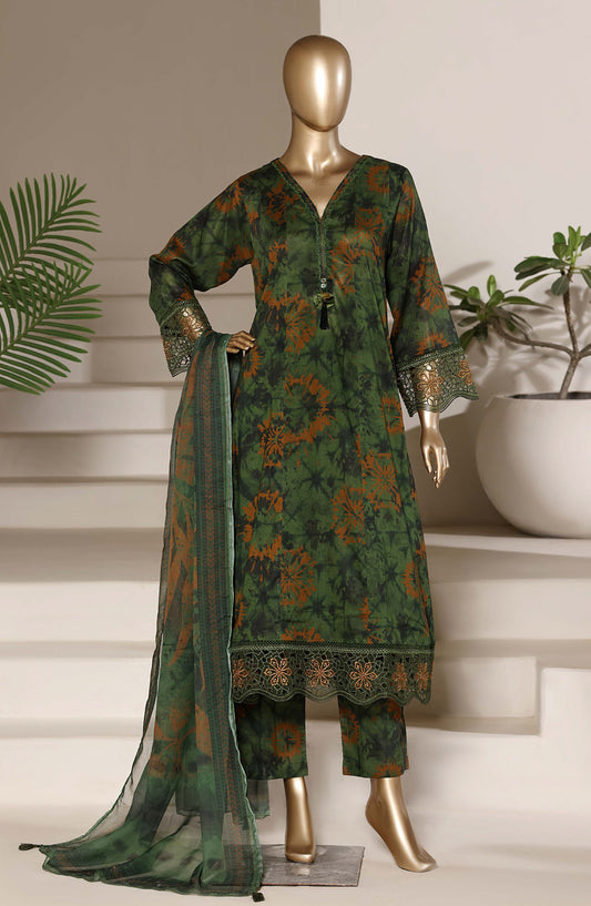 Sadabahar Embroidered Lawn Stitched 3 Piece Suit - D-02 - SBD26PLM - Green - Summer Collection