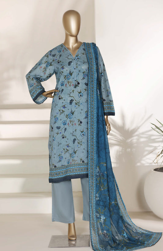 Sadabahar Printed Lawn Stitched 3 Piece Suit - D-03 - SBD26DNV - Blue - Summer Collection