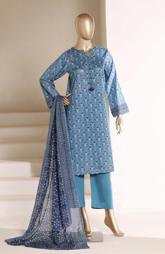 Sadabahar Printed Lawn Stitched 3 Piece Suit - D-09 - SBD26LWN - Blue - Summer Collection