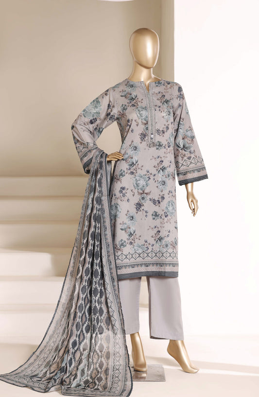 Sadabahar Printed Lawn Stitched 3 Piece Suit - D-04 - SBD26LWN - Grey - Summer Collection