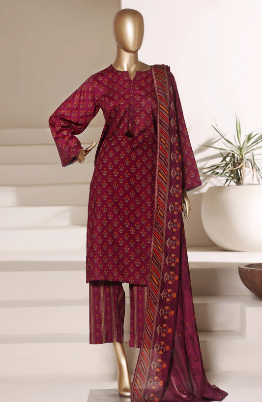 Sadabahar Printed Lawn Stitched 3 Piece Suit - D-08 - SBD26NWV - Red - Summer Collection
