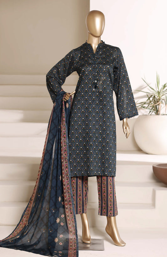 Sadabahar Printed Lawn Stitched 3 Piece Suit - D-04 - SBD26NWV - Grey - Summer Collection