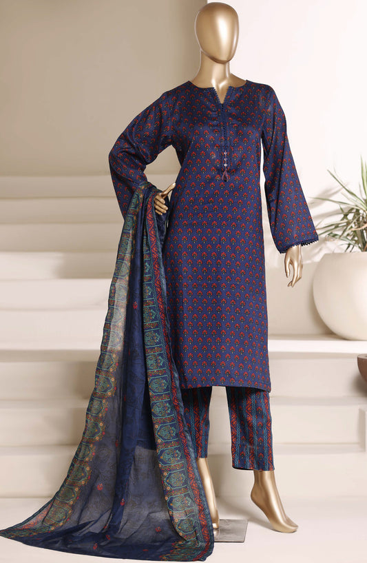 Sadabahar Printed Lawn Stitched 3 Piece Suit - D-03 - SBD26NWV - Blue - Summer Collection