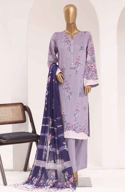 Sadabahar Printed Lawn Stitched 3 Piece Suit - D-02 - SBD26TEN - Purple - Summer Collection