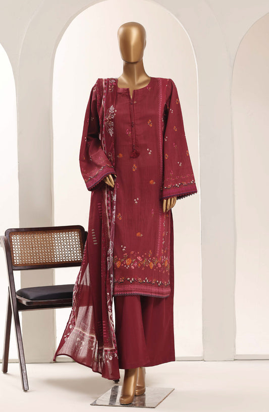 Sadabahar Printed Lawn Stitched 3 Piece Suit - D-11 - SBD26WET - Red - Summer Collection