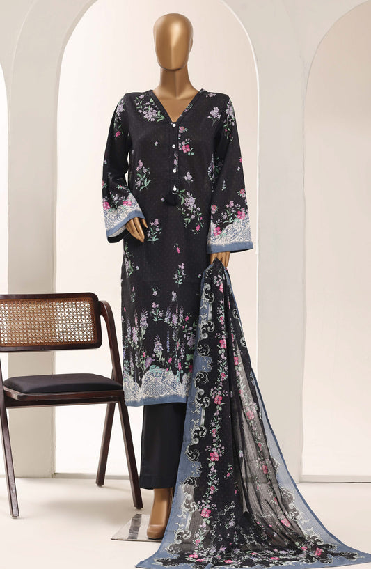 Sadabahar Printed Lawn Stitched 3 Piece Suit - D-10 - SBD26WET - Black - Summer Collection