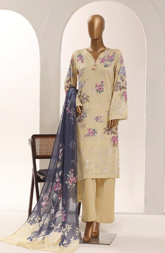 Sadabahar Printed Lawn Stitched 3 Piece Suit - D-04 - SBD26WET - Yellow - Summer Collection