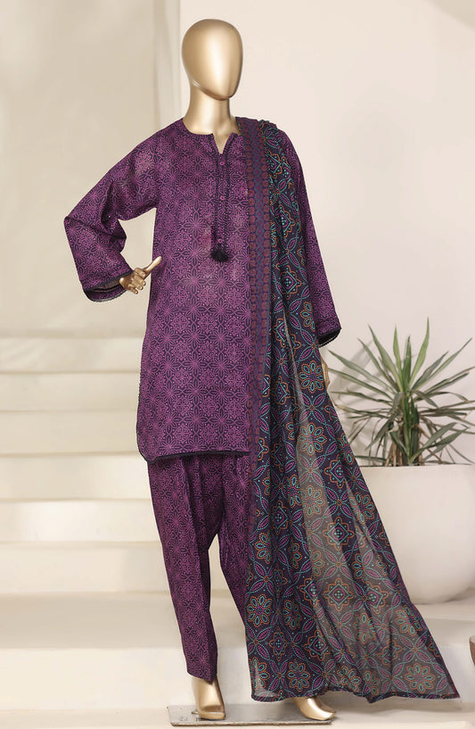 Sadabahar Printed Casual Stitched 3 Piece Suit - D-06 - SBD26SHL - Purple - Summer Collection