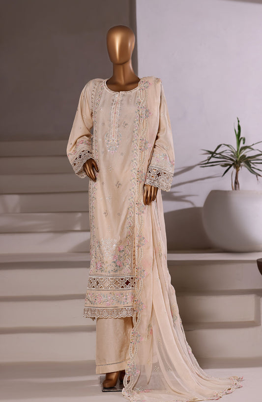 Sadabahar Festive Embroidered Viscose Stitched 3 Piece Suit - Design-04 - SBD25OSE - Peach - Winter Collection