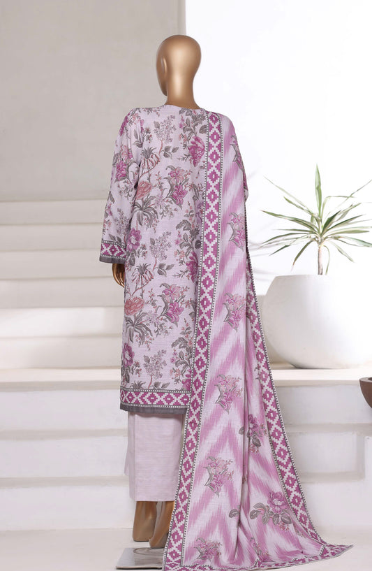 Sadabahar Printed Khaddar Stitched 3 Piece Suit - Design-04 - SDB25KHD - Purple - Winter Collection