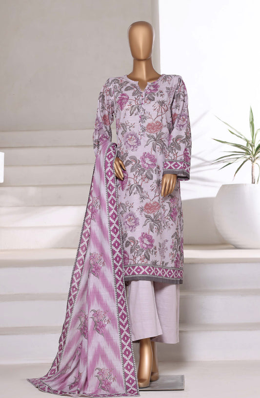 Sadabahar Printed Khaddar Stitched 3 Piece Suit - Design-04 - SDB25KHD - Purple - Winter Collection