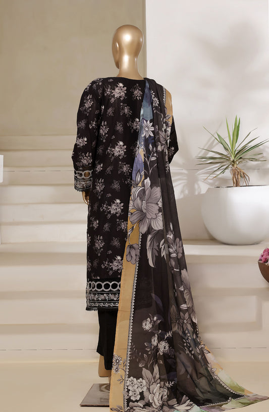 Sadabahar Embroidered Lawn Stitched 3 Piece Suit - Design-02 - SD25SGF2 - Black - Festive Collection
