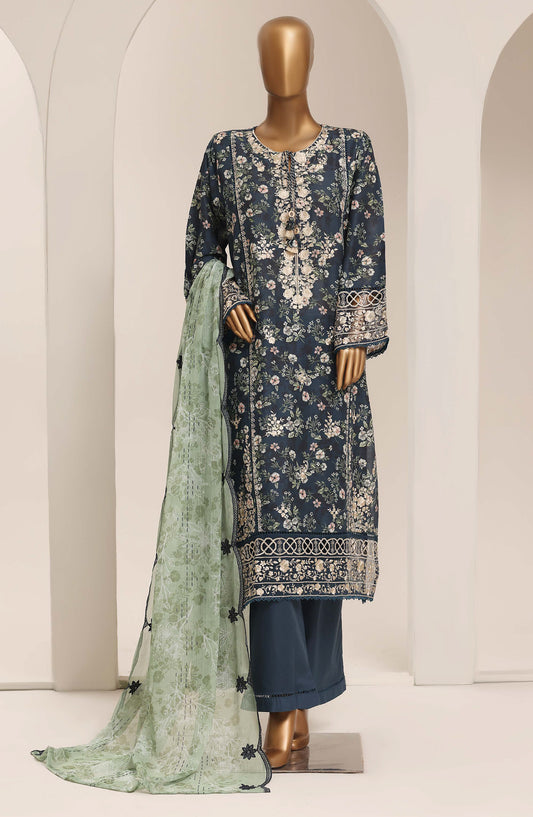 Sadabahar Signature Embroidered Stitched 3 Piece Suit - D-07 - SBD26XIT - Blue - Festive Collection